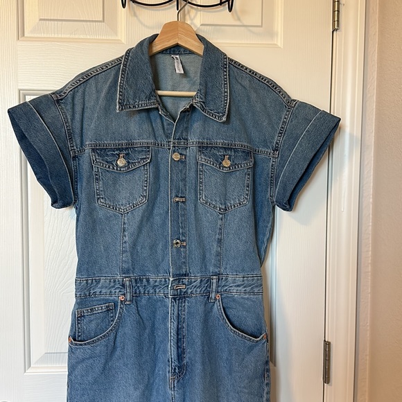 Zara LONG DENIM JUMPSUIT - Picture 3 of 5